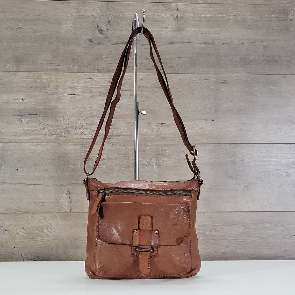Harbour 2Nd For Anthropologie Brown Leather Crossbody Shoulder Bag